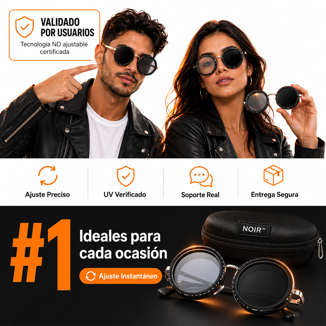 NOIR™ - Gafas Polarizadas Ajustables +Estuche Premium + Paño de Microfibra  de REGALO SOLO HOY!🔥