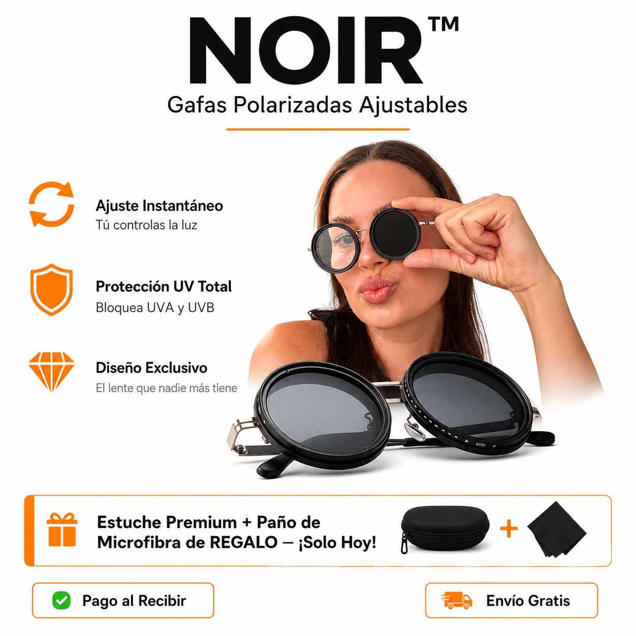 NOIR™ - Gafas Polarizadas Ajustables +Estuche Premium + Paño de Microfibra  de REGALO SOLO HOY!🔥